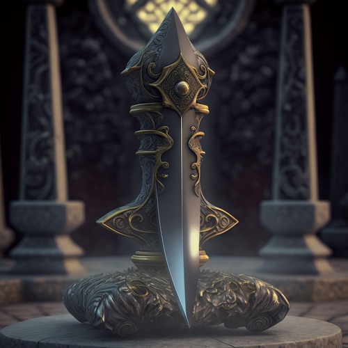 Obsidian ritual dagger